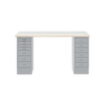 BISLEY MultiDesk BxTxH 1400x600x740 mm, plywood/silber, MD1468PW355
