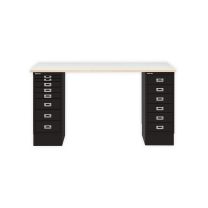 BISLEY MultiDesk BxTxH 1400x600x740 mm, plywood/schwarz, MD1468PW633