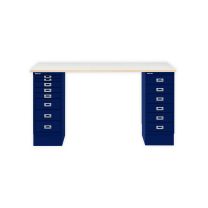 BISLEY MultiDesk BxTxH 1400x600x740 mm, plywood/oxfordblau, MD1468PW639