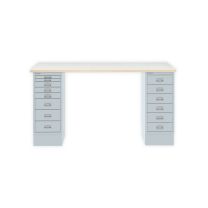 BISLEY MultiDesk BxTxH 1400x600x740 mm, plywood/lichtgrau, MD1468PW645