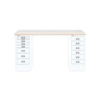 BISLEY MultiDesk BxTxH 1400x600x740 mm, plywood/verkehrsweiß, MD1468PW696