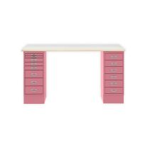 BISLEY MultiDesk BxTxH 1400x600x740 mm, plywood/pink, MD1468PW601