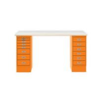 BISLEY MultiDesk BxTxH 1400x600x740 mm, plywood/orange, MD1468PW603
