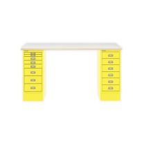 BISLEY MultiDesk BxTxH 1400x600x740 mm, plywood/zinkgelb, MD1468PW641