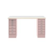 BISLEY MultiDesk BxTxH 1400x600x740 mm, plywood/pastellpink, MD1468PW620