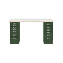 BISLEY MultiDesk BxTxH 1400x600x740 mm, plywood/olivgrün, MD1468PW623
