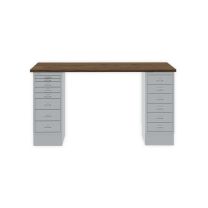 BISLEY MultiDesk BxTxH 1400x600x740 mm, nussbaum/silber, MD1468NW355