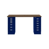 BISLEY MultiDesk BxTxH 1400x600x740 mm, nussbaum/oxfordblau, MD1468NW639
