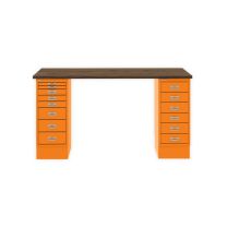 BISLEY MultiDesk BxTxH 1400x600x740 mm, nussbaum/orange, MD1468NW603