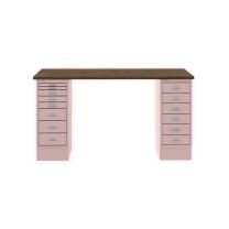 BISLEY MultiDesk BxTxH 1400x600x740 mm, nussbaum/pastellpink, MD1468NW620