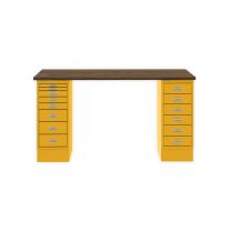 BISLEY MultiDesk BxTxH 1400x600x740 mm, nussbaum/sunflower, MD1468NW642