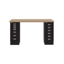 BISLEY MultiDesk BxTxH 1400x600x740 mm, natürliche Eiche/schwarz, MD1468018633