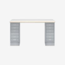 BISLEY MultiDesk BxTxH 1400x600x740 mm, plywood/silber, MD146PW355