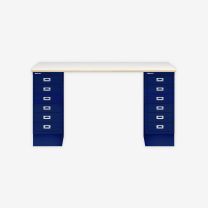 BISLEY MultiDesk BxTxH 1400x600x740 mm, plywood/oxfordblau, MD146PW639