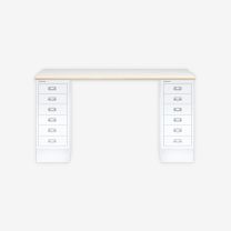 BISLEY MultiDesk BxTxH 1400x600x740 mm, plywood/verkehrsweiß, MD146PW696