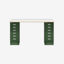 BISLEY MultiDesk BxTxH 1400x600x740 mm, plywood/olivgrün, MD146PW623