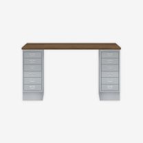 BISLEY MultiDesk BxTxH 1400x600x740 mm, nussbaum/silber, MD146NW355