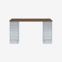 BISLEY MultiDesk BxTxH 1400x600x740 mm, nussbaum/lichtgrau, MD146NW645