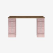 BISLEY MultiDesk BxTxH 1400x600x740 mm, nussbaum/pastellpink, MD146NW620