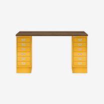 BISLEY MultiDesk BxTxH 1400x600x740 mm, nussbaum/sunflower, MD146NW642