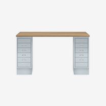 BISLEY MultiDesk BxTxH 1400x600x740 mm, natürliche Eiche/lichtgrau, MD146018645