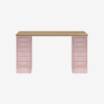 BISLEY MultiDesk BxTxH 1400x600x740 mm, natürliche Eiche/pastellpink, MD146018620