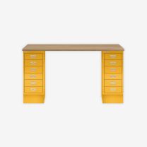 BISLEY MultiDesk BxTxH 1400x600x740 mm, natürliche Eiche/sunflower, MD146018642