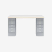 BISLEY MultiDesk BxTxH 1400x600x740 mm, plywood/silber, MD148PW355