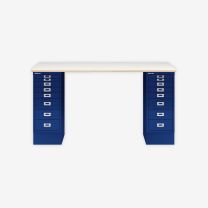 BISLEY MultiDesk BxTxH 1400x600x740 mm, plywood/oxfordblau, MD148PW639