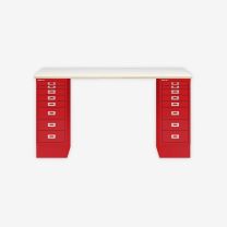 BISLEY MultiDesk BxTxH 1400x600x740 mm, plywood/kardinalrot, MD148PW670