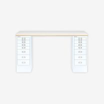 BISLEY MultiDesk BxTxH 1400x600x740 mm, plywood/verkehrsweiß, MD148PW696
