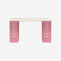 BISLEY MultiDesk BxTxH 1400x600x740 mm, plywood/pink, MD148PW601