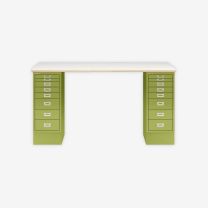 BISLEY MultiDesk BxTxH 1400x600x740 mm, plywood/grün, MD148PW604