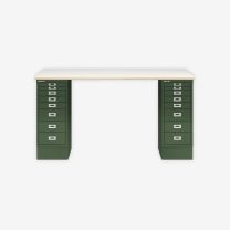 BISLEY MultiDesk BxTxH 1400x600x740 mm, plywood/olivgrün, MD148PW623
