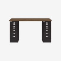 BISLEY MultiDesk BxTxH 1400x600x740 mm, nussbaum/schwarz, MD148NW633