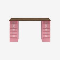 BISLEY MultiDesk BxTxH 1400x600x740 mm, nussbaum/pink, MD148NW601