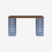 BISLEY MultiDesk BxTxH 1400x600x740 mm, nussbaum/blau, MD148NW605