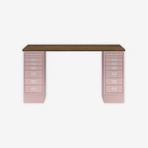 BISLEY MultiDesk BxTxH 1400x600x740 mm, nussbaum/pastellpink, MD148NW620