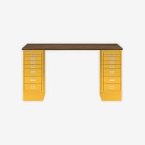 BISLEY MultiDesk BxTxH 1400x600x740 mm, nussbaum/sunflower, MD148NW642