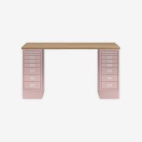 BISLEY MultiDesk BxTxH 1400x600x740 mm, natürliche Eiche/pastellpink, MD148018620