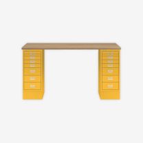 BISLEY MultiDesk BxTxH 1400x600x740 mm, natürliche Eiche/sunflower, MD148018642