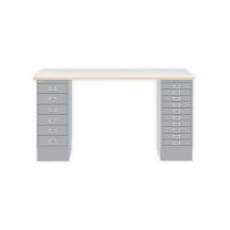 BISLEY MultiDesk BxTxH 1400x600x740 mm, plywood/silber, MD14610PW355