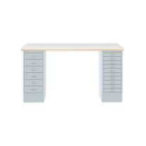 BISLEY MultiDesk BxTxH 1400x600x740 mm, plywood/lichtgrau, MD14610PW645