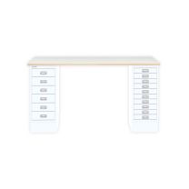 BISLEY MultiDesk BxTxH 1400x600x740 mm, plywood/verkehrsweiß, MD14610PW696
