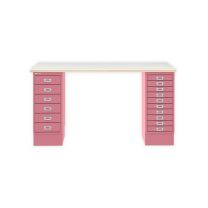BISLEY MultiDesk BxTxH 1400x600x740 mm, plywood/pink, MD14610PW601