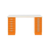 BISLEY MultiDesk BxTxH 1400x600x740 mm, plywood/orange, MD14610PW603