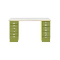 BISLEY MultiDesk BxTxH 1400x600x740 mm, plywood/grün, MD14610PW604