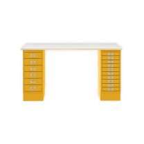 BISLEY MultiDesk BxTxH 1400x600x740 mm, plywood/sunflower, MD14610PW642