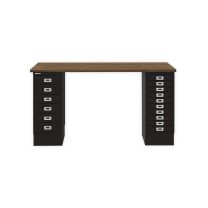 BISLEY MultiDesk BxTxH 1400x600x740 mm, nussbaum/schwarz, MD14610NW633