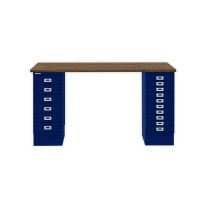 BISLEY MultiDesk BxTxH 1400x600x740 mm, nussbaum/oxfordblau, MD14610NW639